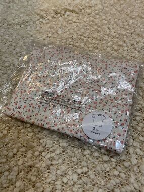 Infant Ribbed Onesie with Pink Floral Print